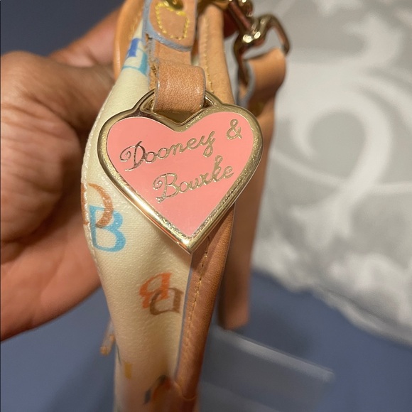 Dooney & Bourke Cream Multicolor Logo Wristlet - Picture 5 of 7